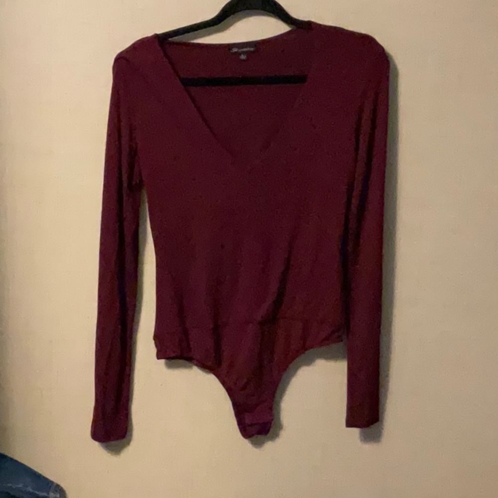 Shinestar Red Long Sleeve Fitted Bodysuit